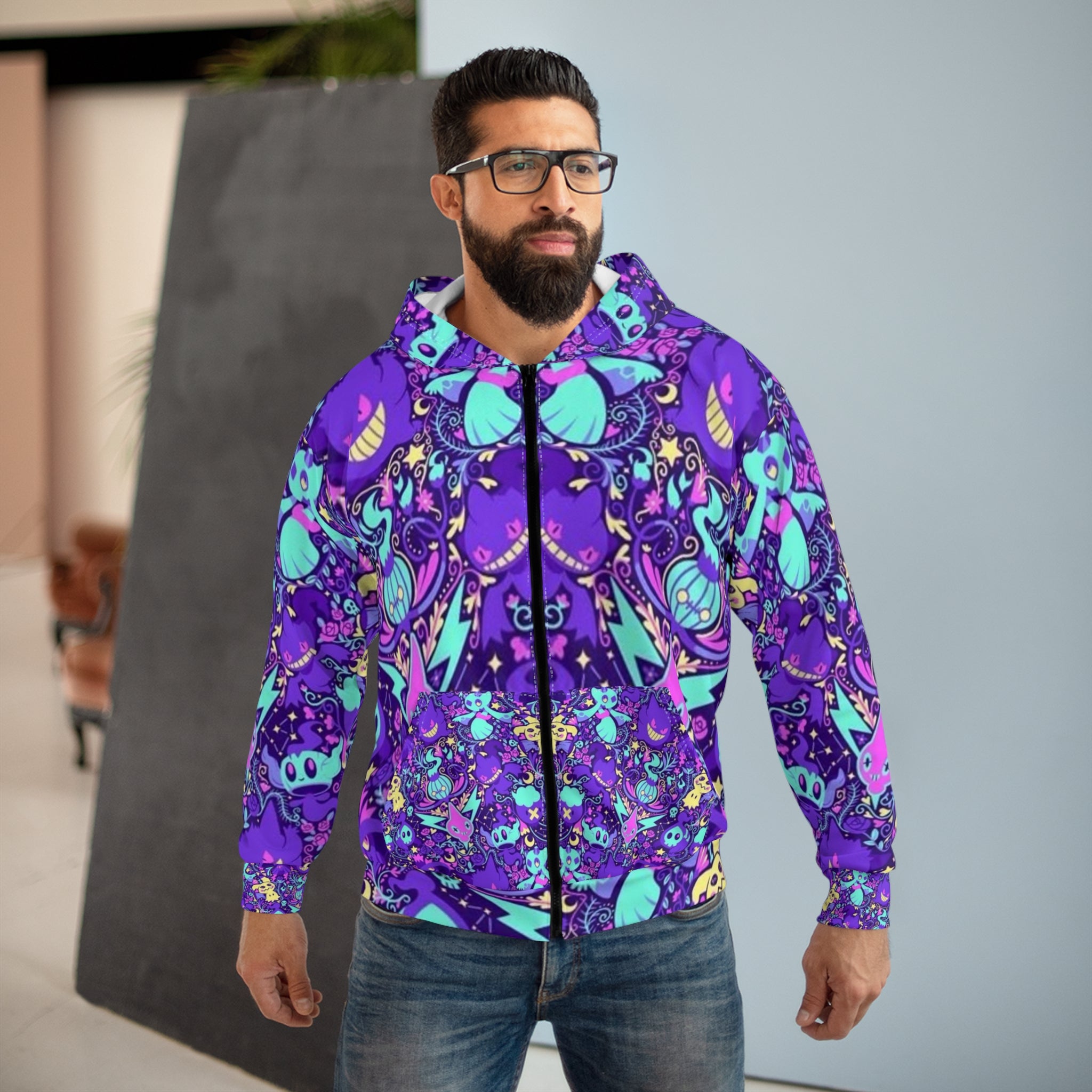 G-g-ghosts Unisex Zip Hoodie (AOP)